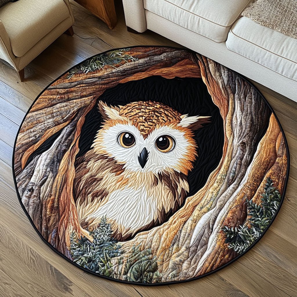 Rustic Nest Round Mat Rug - washable non-slip printed rug