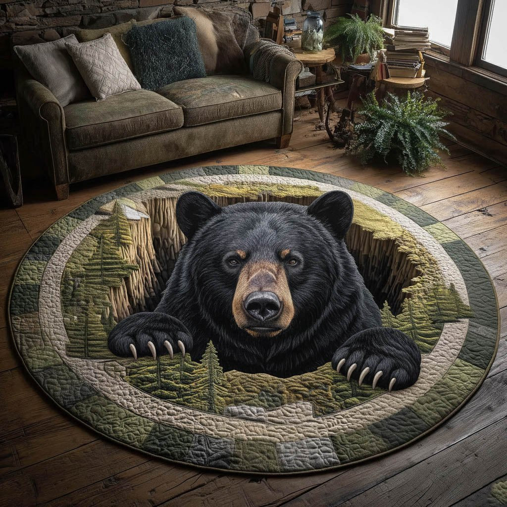 Rustic Paw Round Mat Rug - Nature Design | Serene Home Decor