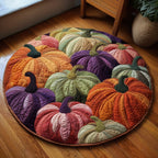 Rustic Pumpkin Round Mat Rug - Nature Design | Serene Home Decor