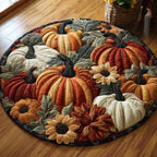 Rustic Pumpkin Round Mat Rug - Nature Design | Serene Home Decor