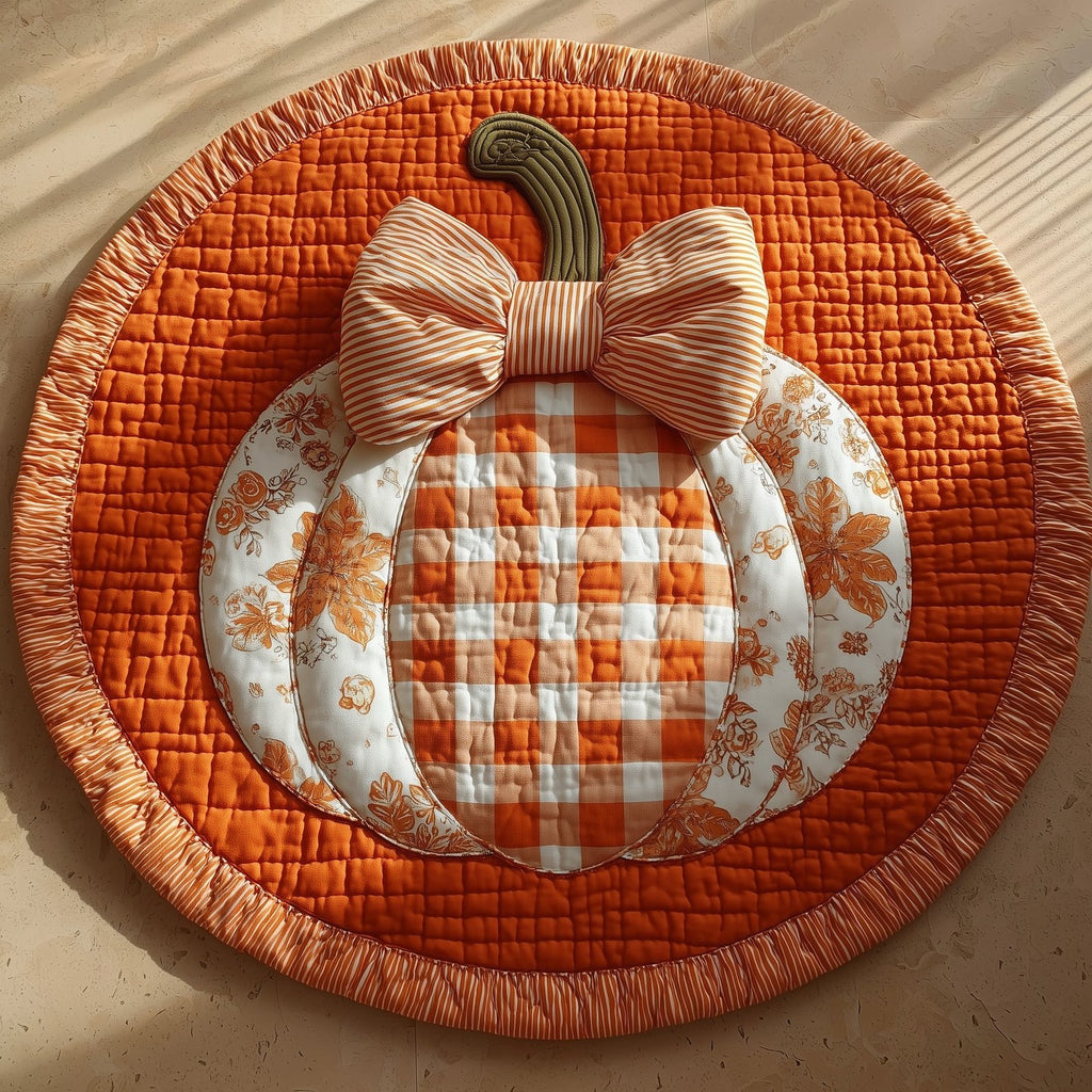 Rustic Pumpkin Round Mat Rug - Nature Design | Serene Home Decor