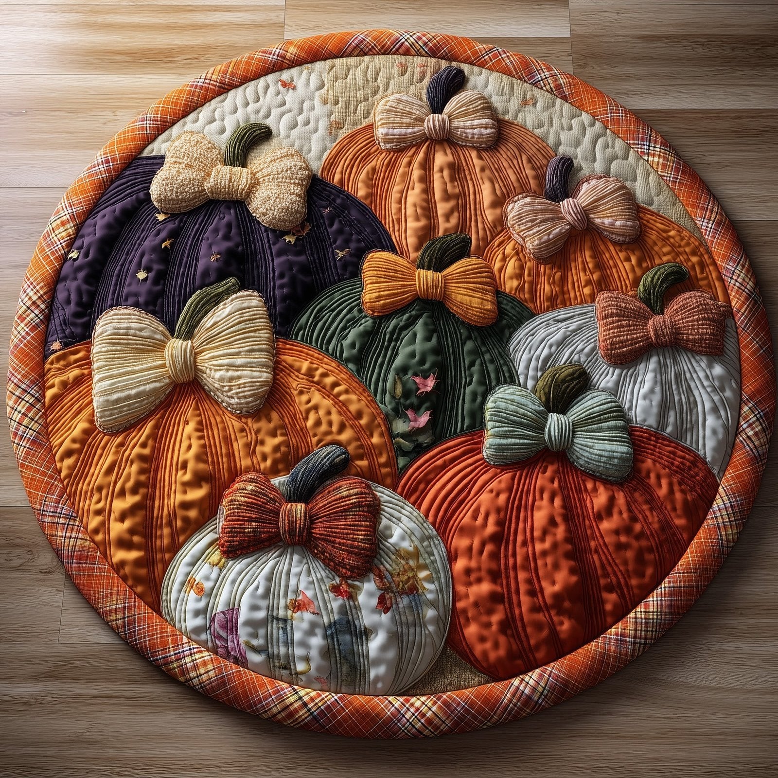 Rustic Pumpkin Round Mat Rug - Nature Design | Serene Home Decor