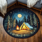 Rustic Retreat Round Mat Rug - Nature Design | Serene Home Decor