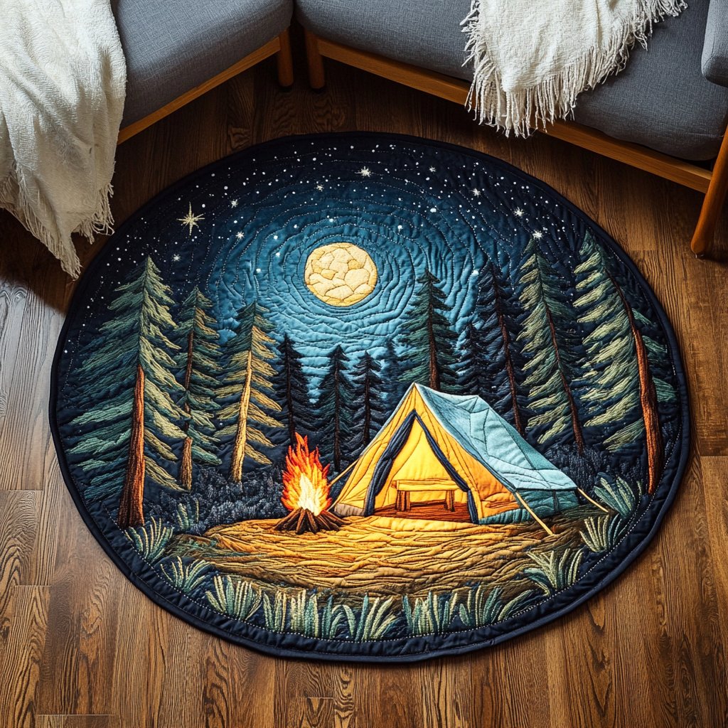 Rustic Retreat Round Mat Rug - Nature Design | Serene Home Decor
