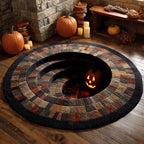 Rustic Spiral Descent Round Mat Rug - washable non-slip printed rug