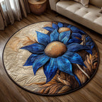 Rustic Sun (Design 2) Round Mat Rug - washable non-slip printed rug