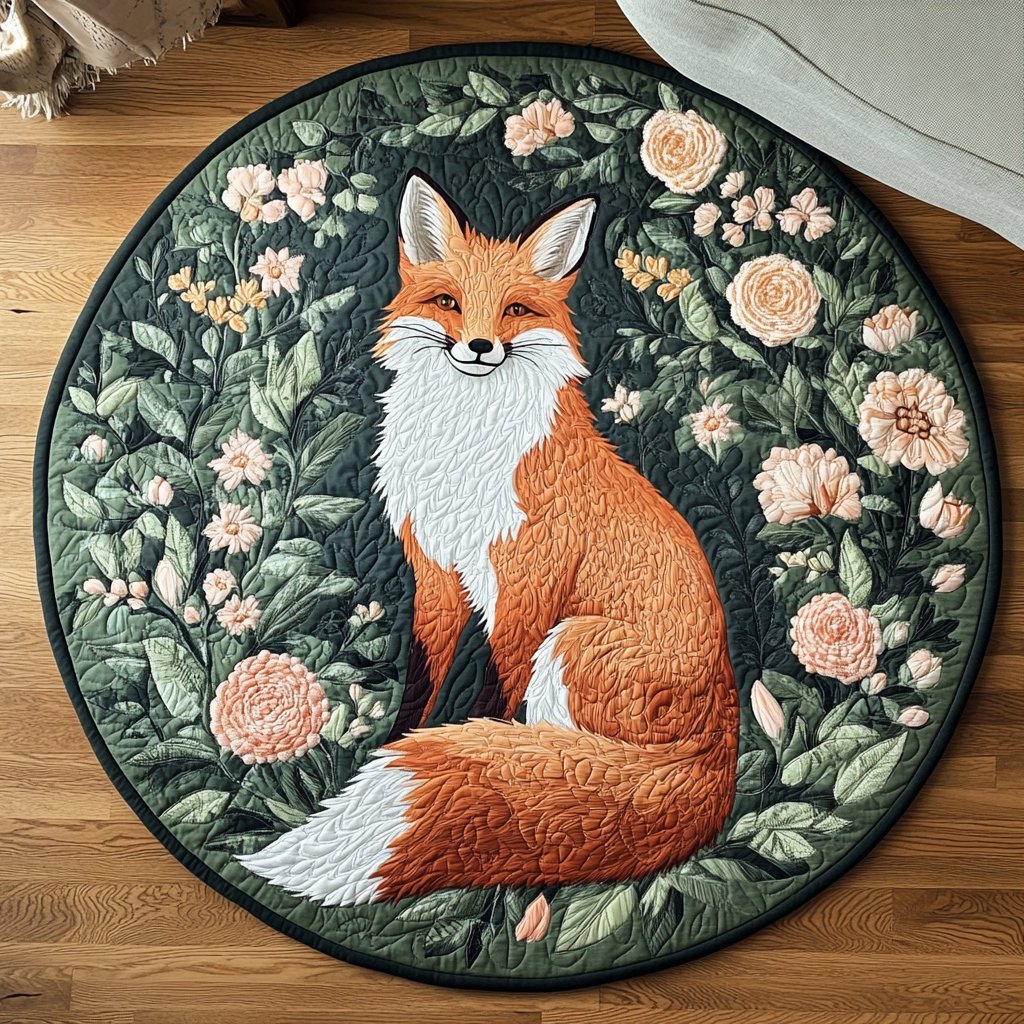 Rustic Whimsy Round Mat Rug - washable non-slip printed rug