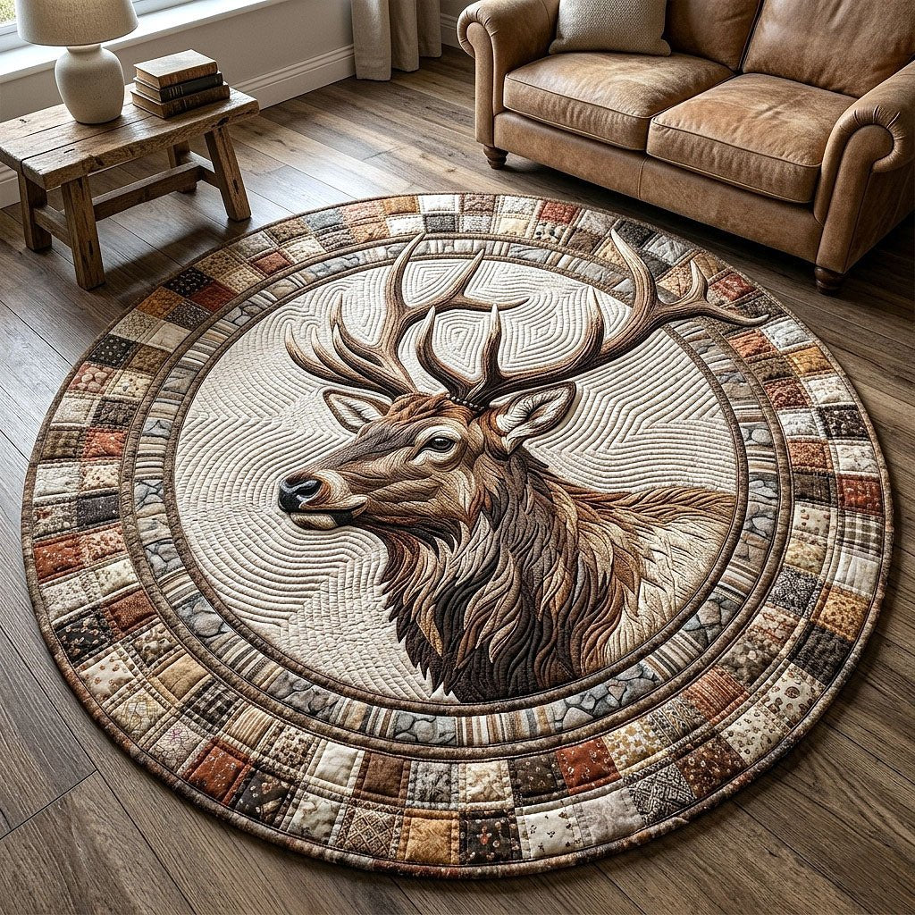Rustic Wilderness (Design 2) Round Mat Rug - washable non-slip printed rug