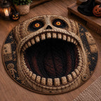 Sackcloth Beast Round Mat Rug - washable non-slip printed rug