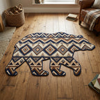 Sacred Bear Custom Shape Area Rug - Cute Animal Design | Die-Cut Non-Slip Rug - washable non-slip printed rug