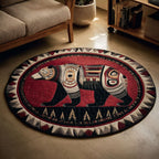 Sacred Bear Round Mat Rug - washable non-slip printed rug