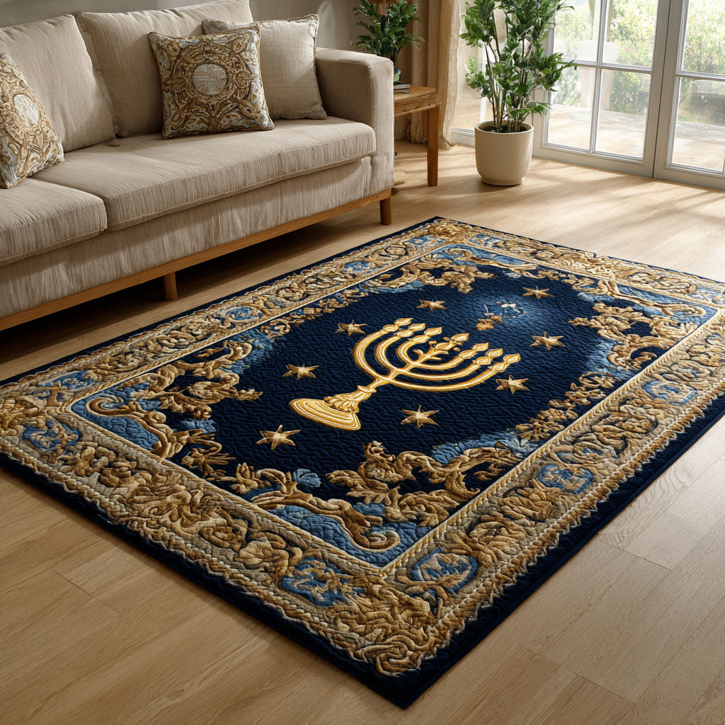 Sacred Blue Heritage area rug in a living room