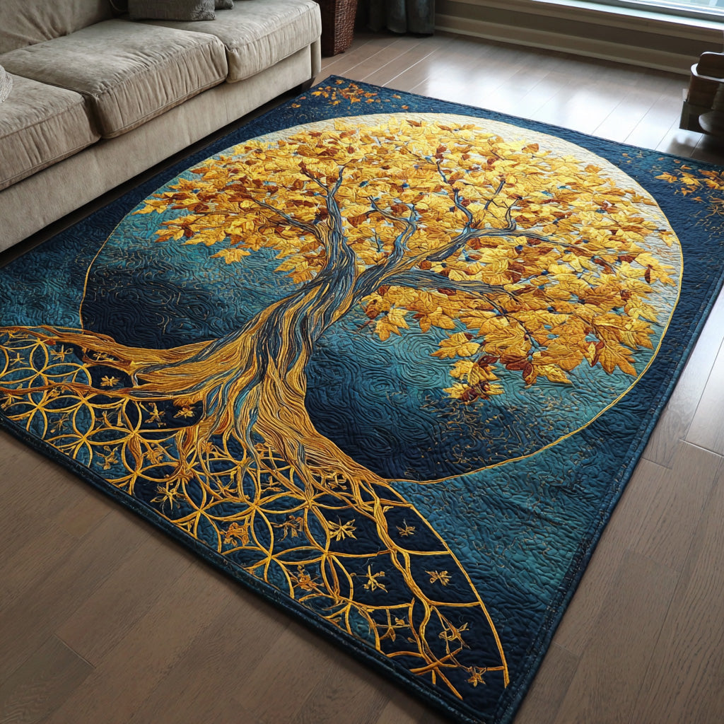 Sacred Boughs area rug in a living room