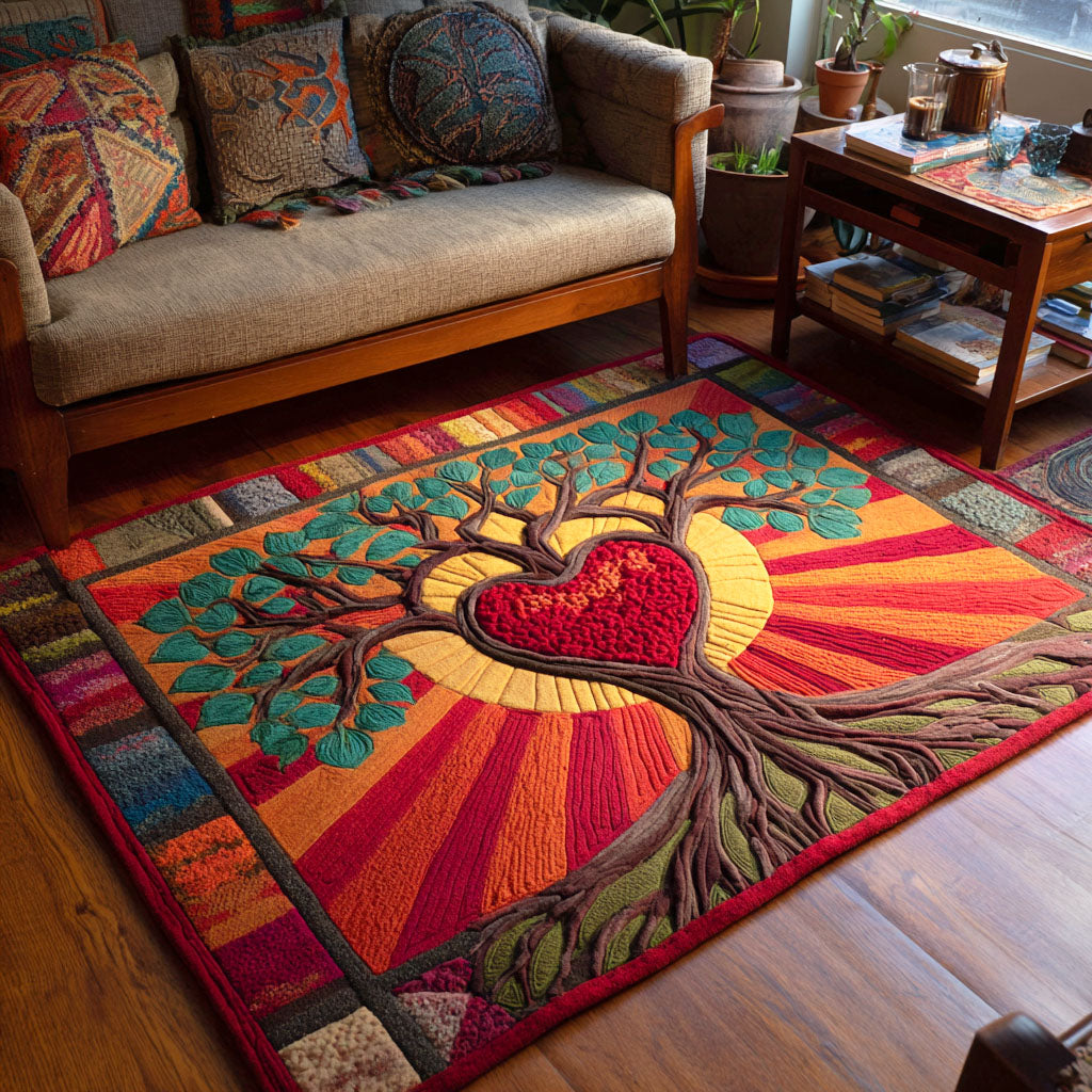 Sacred Branches area rug in a living room