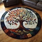 Sacred Branches Round Mat Rug - washable non-slip printed rug