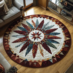 Sacred Design Round Mat Rug - washable non-slip printed rug
