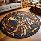Sacred Eagle Round Mat Rug - washable non-slip printed rug