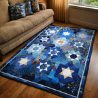 Sacred Geometry area rug in a living room