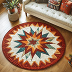 Sacred Geometry Round Mat Rug - washable non-slip printed rug