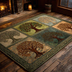 Sacred Grove area rug in a living room