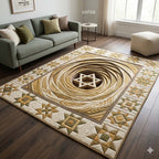 Sacred Harvest area rug in a living room