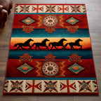 Sacred Horse area rug in a living room