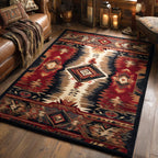 Sacred Lines area rug in a living room