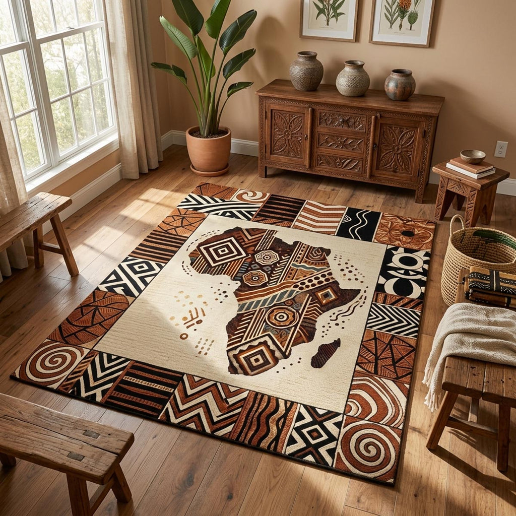 Safari Harmony area rug in a living room