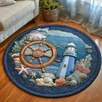 Safe Passage Round Mat Rug - washable non-slip printed rug