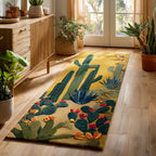 Saguaro Cactus Garden Runner Carpet Runner Rug - Cute Pet Design | Animal Printed Runner Rug