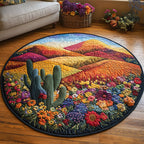 Saguaro Spirit Round Mat Rug - Nature Design | Serene Home Decor