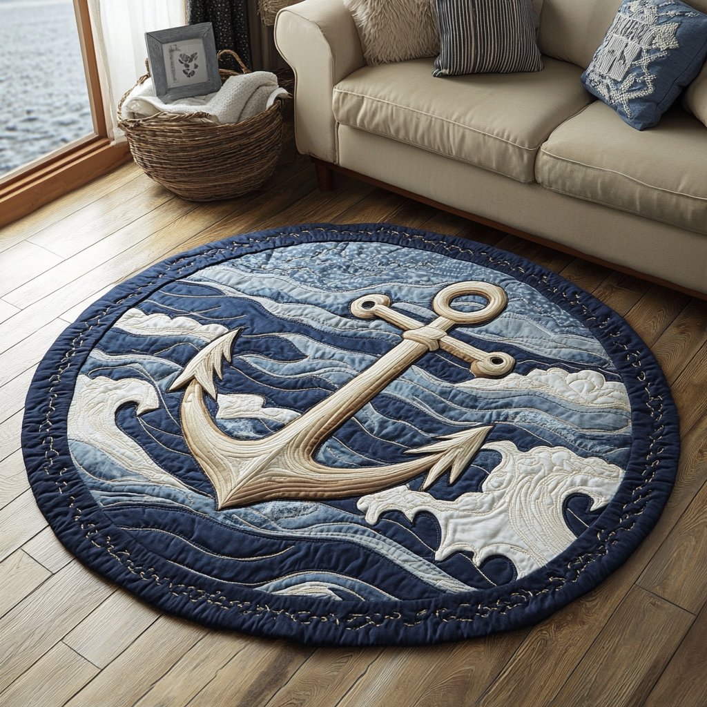 Sailor Anchor Round Mat Rug - Nature Design | Serene Home Decor