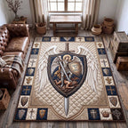 Saint Michael area rug in a living room