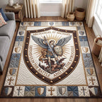 Saint Michael area rug in a living room