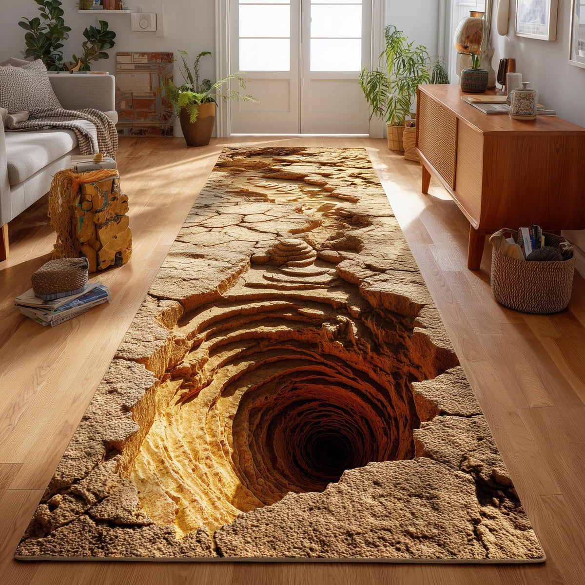 Sand Vortex Runner Rug - Nature Design | Serene Runner Rug
