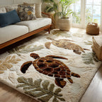 Sandbar Shell area rug in a living room
