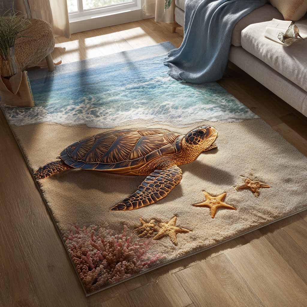 Sandy Wander area rug in a living room