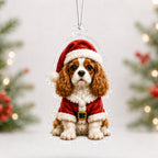Santa Cavalier King Charles Spaniel Christmas Ornament