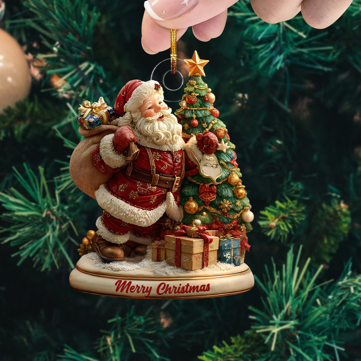 Santa Glow Christmas Ornament