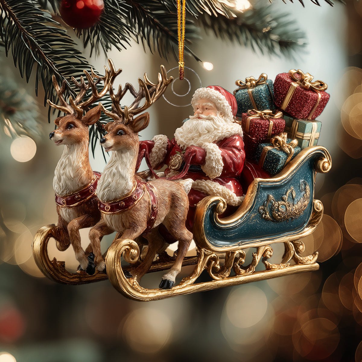 Santa Night Journey Christmas Ornament