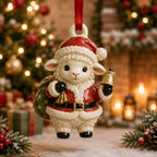 Santa Sheep Christmas Ornament