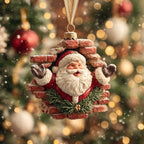 Santa Through Chimney Christmas Ornament