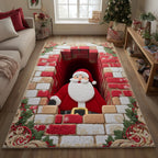Santa Chimney area rug in a living room