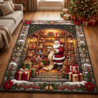 Santa Claus area rug in a living room