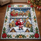 Santa Claus area rug in a living room