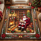 Santa Claus area rug in a living room