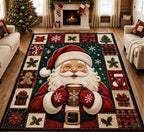 Santa Claus Celebration area rug in a living room