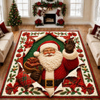 Santa Claus Night area rug in a living room