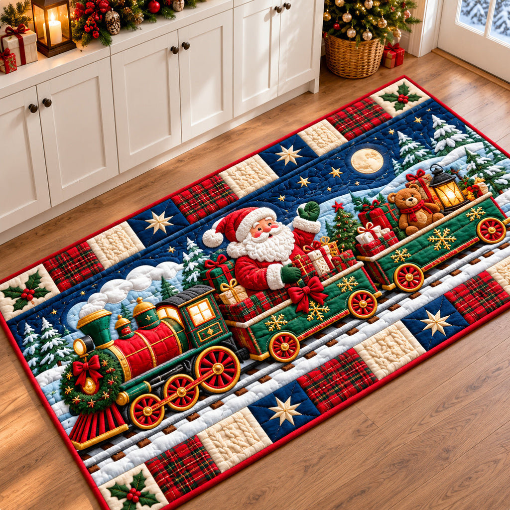 Santa Claus Wonder Runner Rug - Seasonal Design | Festive Runner Rug - washable non-slip printed rug