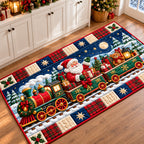 Santa Claus Wonder Runner Rug - Seasonal Design | Festive Runner Rug - washable non-slip printed rug